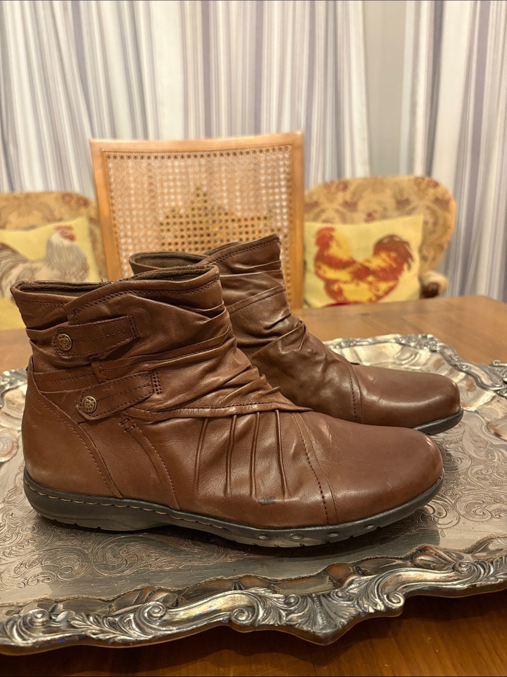 Women’s Brown Leather Ankle Boots - Comfortable Casual Booties